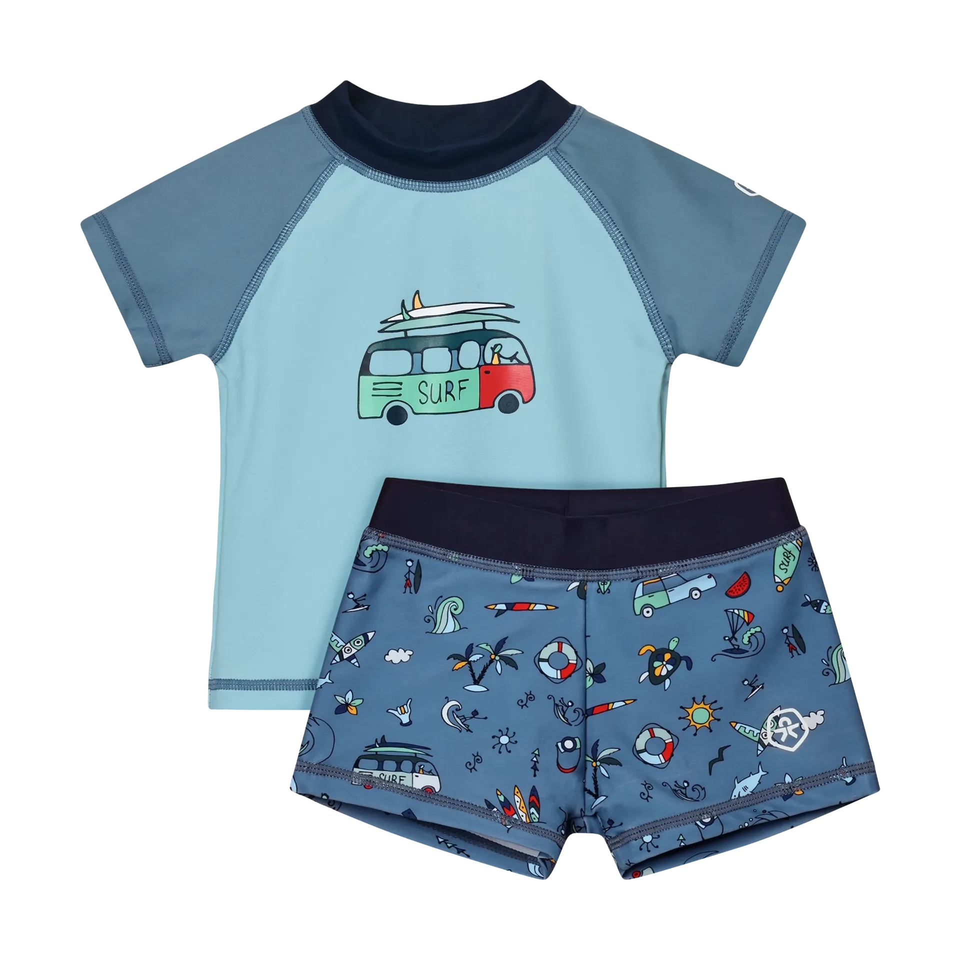 Color Kids Swim pants + T-Shirt SS26 (Dunkelblau, 80)